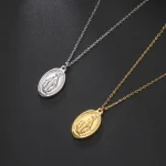 Catholic Jewelry Stainless Steel Oval Holy Father Jesus Pendant Christian Easter Necklace Pendant Fashion Religious Gifts - Image 2