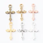 Catholic Cross Pendant Jewelry Accessories Jewelry Making Charms 2.1x1.2x0.2cm Fit Charm Fashion Bracelet Necklace Production
