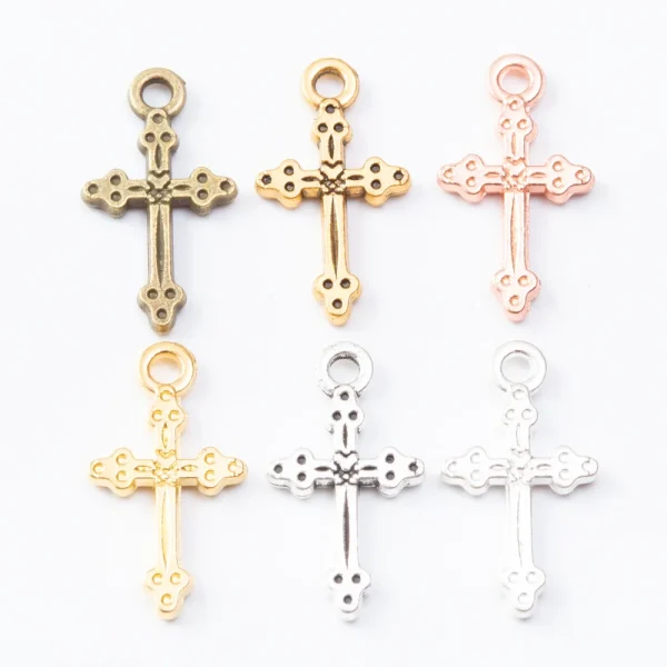 Catholic Cross Pendant Jewelry Accessories Jewelry Making Charms 2.1×1.2×0.2cm Fit Charm Fashion Bracelet Neck