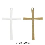 Christian Cross Pendant White Zinc Alloy DIY Jewelry Accessory Imitates Tree Bark Pattern Fashionable Pendants & Charms - Image 3