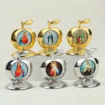 Catholic Theme Retro Religious Mary and Angel Oval Home Decorations Desktop Office Crafts Ornaments