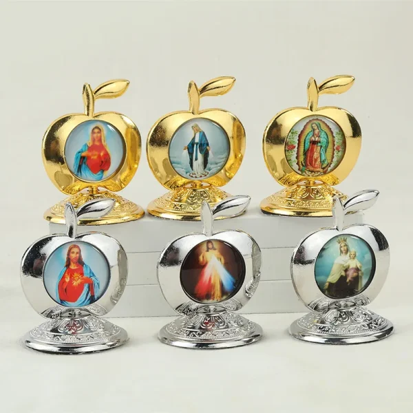 Catholic Theme Retro Religious Mary and Angel Oval Home Decorations Desktop Office Crafts Ornaments