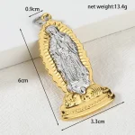 Catholic Religious Virgin Mary Guadalupe Zinc Alloy Embossed Pendant Keychain-Factory Direct Sales - Image 3