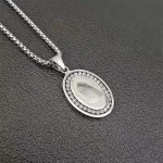 Fashion Pave Rhinestone Zircon Necklace Charms Virgin Mary Pendant Necklaces for Women Religious Stainless Steel Jewelry Gifts - Image 4