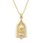 Golden Religious Pendant Virgin Mary Religious Pendant Necklace Popular Fashion Jewelry - Image 5