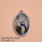 Oval Mix Saint Charms St Virgin Mary Charms Religion Metal Medal Pendant for Rosary Bracelet Making - Image 3