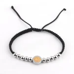 Catholic Saint Benedict Ornament Stainless Steel Braided Rope Beaded Cross Bracelet Hot-Selling Wear-Resistant Waterproof
