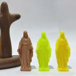 New Jesus Mary Resin Silicone Sculpture with Multi-color Luminous Style Religious Decoration - Image 5