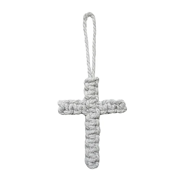 W Cross Pendant Holiday Decoration Hanging Ornament Cotton Rope Woven Handmade Accessory Car Keychain Backpack