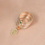 Copper Micro-inlaid Our Lady of Guadalupe Retro Jewelry Skin-friendly Non-fading Colored Zircon Decorative Stacked Ring - Image 4