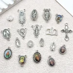 European and American retro Catholic oval three-hole alloy cross pendant pendant DIY jewelry accessories - Image 4