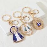 Vintage European American Religious Imitation Enamel Keychain Pendant New Cross-Border Metal Crafts Durable Stylish Accessory