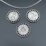 Catholic St. Benedict Jewelry Accessories Round Lace Priest Cross DIY Necklace Pendant Bracelet with Keychain Jewelry