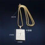 Mecrt Bible Prayer Neck Stainless Steel Portuguese Religious Necklace Jewelry for Men - Image 3