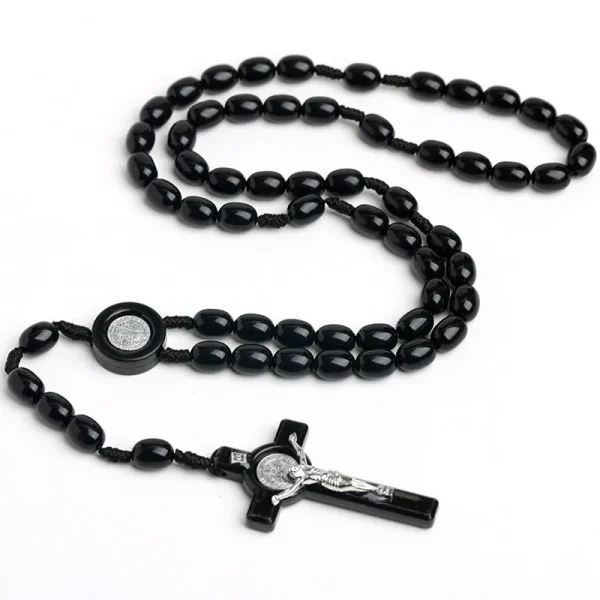 Mecrt Catholic Rosary Prayer Beads Acrylic 8*10mm Elliptical Bead Religious Necklace Jewelry Christianity Easter Church 