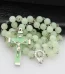 Mecrt Catholic Rosary Crucifix Luminous Christian Cross Necklace In-Stock 59 Fluorescent Color Fashion Beaded Necklace