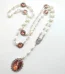 Mecrt Fashion Seven Sorrow Chaplet White Pearl Beads Rosary Round Virgin Mary Pendant Religious Rosary Necklace