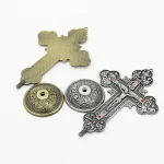 Mecrt Catholic Crucifix Ornament with Jesus Figure Vintage Desktop Accessories Zinc Alloy Ornaments Cross Metal Decoration - Image 2