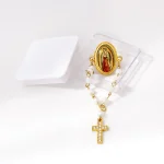Foreign Trade Imitation Gold Alloy Cross Pendant Brooch for Men Women Fashionable Daily Party Christening