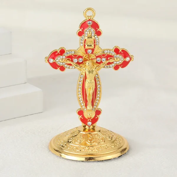 Catholic Jesus Cross Crucifix Creative Metal Cross Crucifix Catholic Jesus Desktop DecorationsOrnaments Home Metal Craft