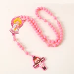 Catholic Rosary for Kids Necklace Jesus Christ Rosaries for First Holy Communion Baptism Easter Pentecost Church Jewelry Gift - Image 2