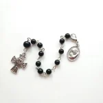 Wholesale Black Glass Bead Rosary Christian Catholic Religious Jewelry Jesus Cross Bead Bracelet Fashion Beaded Bracelets - Image 2