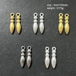Alloy Electroplated Imitation Gold Silver Plant Pattern Tassel Pendant Earrings Hanging Ornaments Jewelry Bracelet Beads DIY