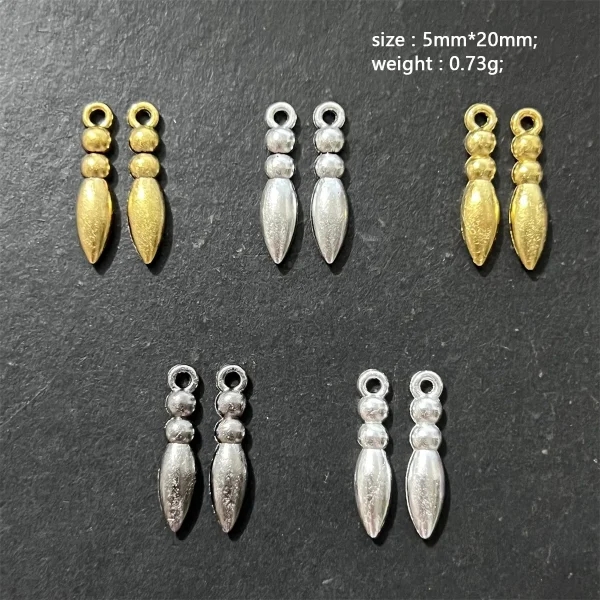 Alloy Electroplated Imitation Gold Silver Plant Pattern Tassel Pendant Earrings Hanging Ornaments Jewelry Bracelet Beads
