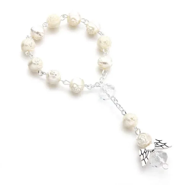 Baby Baptism Rose Rosary Beads Communion Gift Wedding Return Finger Chain Party Gift