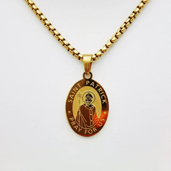 Mecrt Stainless Steel Saint Christopher & Virgin Mary Pendant Necklace Religious Cross Catholic Jewelry Pendant Gift