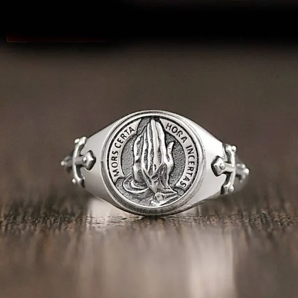 Fashion INS Trend Titanium Open Ring Popular Design Prayer Cross Couple Rings for Men Women European American Jewelry Wh