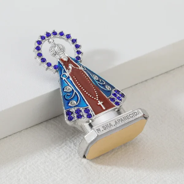 Mecrt Religious Ornament Desktop Decoration Gold Plated Nossa Senhora Aparecida Pin Our Lady Aparecida Nossa Senhora Apa