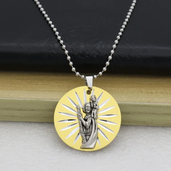 Catholic Jesus Pendant Metallic Fashion Personality Necklace Accessories Laser Craft Jewelry Necklace Pendant
