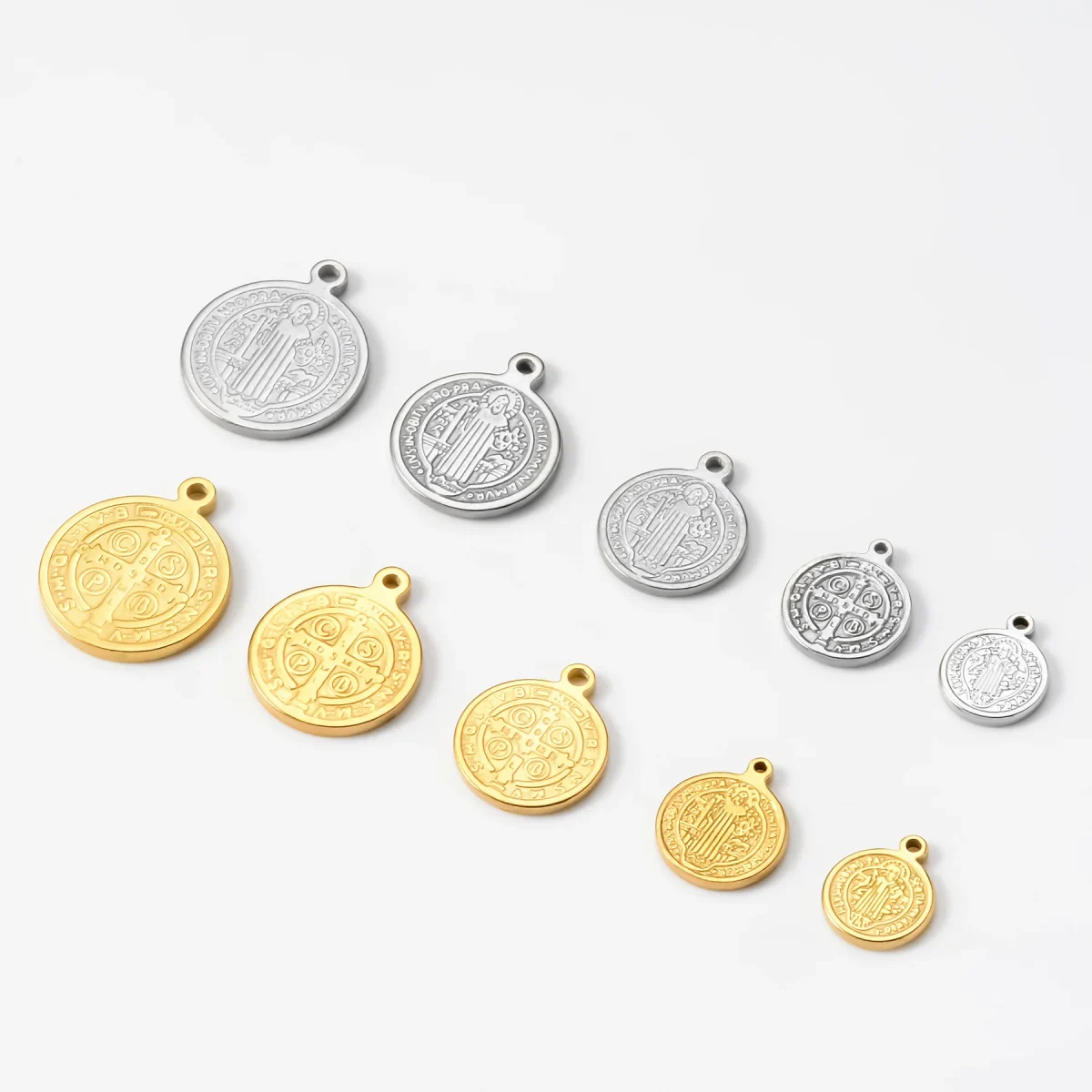 Catholic Stainless Steel Three-dimensional Pendant St. Benedict Exorcism Prayer Holy Relic DIY Jewelry Accessories - Image 2