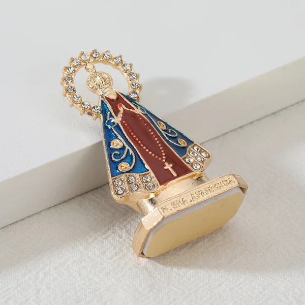Mecrt Religious Ornament Desktop Decoration Gold Plated Nossa Senhora Aparecida Pin Our Lady Aparecida Nossa Senhora Apa