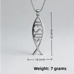 Stainless Steel Bamboo Chain Hip Hop Trendy Unisex Pendant Necklace with Hollow Fish English Letter and Jesus Name - Image 5