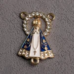 Wholesale Guadalupe Our Lady Guadalupe Rosary Bead Connector Single-Sided Gold Plated Oil Drop Jewelry Accessories Religious - Image 2