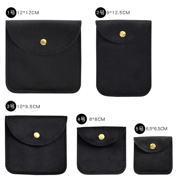 Square Velvet Metal Snap Jewelry Container Small Gift Bag Jewelry Packaging Accessories Storage Catholic Rosary Pouch