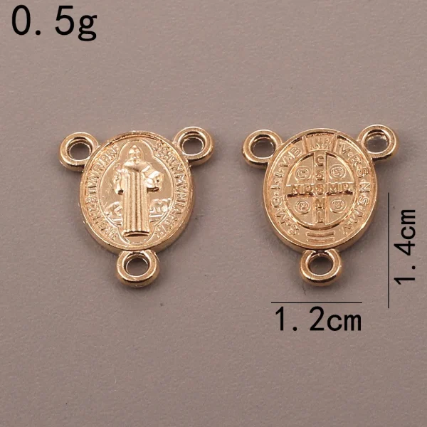 Accessories for Catholic rosary three-hole connector center piece, vintage metal jewelry pendant