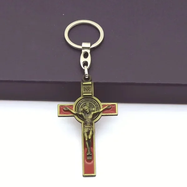 Catholic Christian Jesus Key Ring Car Keychains Women Men Gift Charms Handbag Pendant Cross KeyChains