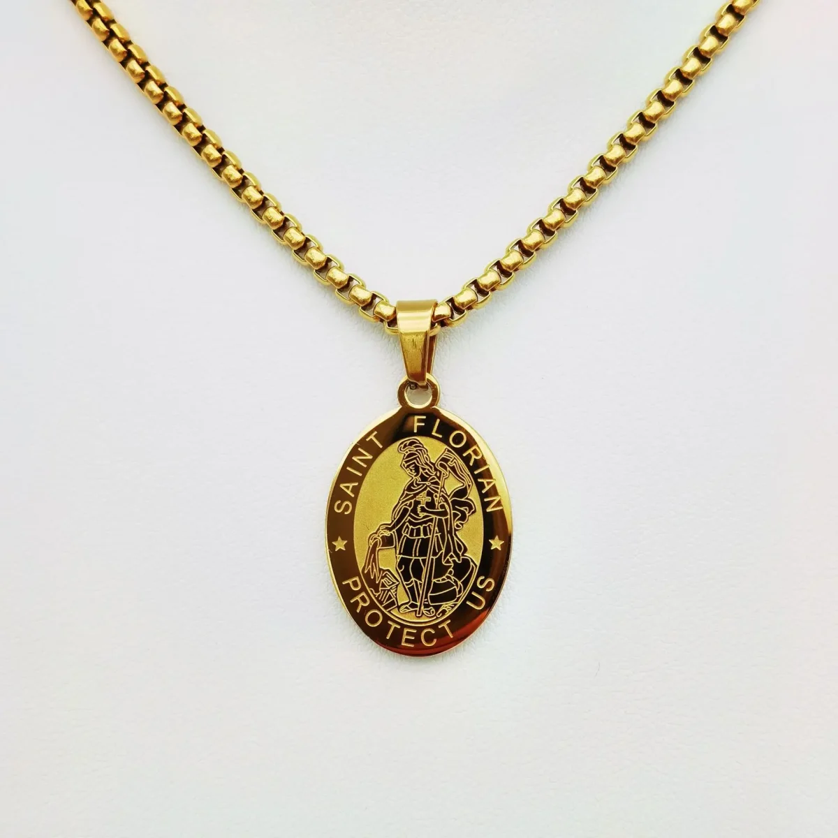 Mecrt Stainless Steel Saint Christopher & Virgin Mary Pendant Necklace Religious Cross Catholic Jewelry Pendant Gift - Image 5