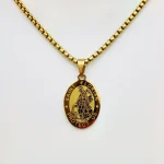 Mecrt Stainless Steel Saint Christopher & Virgin Mary Pendant Necklace Religious Cross Catholic Jewelry Pendant Gift - Image 5