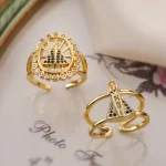 Aogu Cross-Border Niche Women's Religious Copper Gold-Plated Zircon Virgin Mary Minimalist European American INS Style