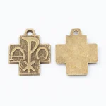 Antiqued Alpha Cross Pendant 20mm*16mm Religion Cross Pendant - Image 3