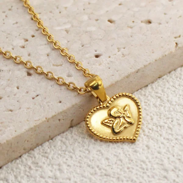 Our Lady of Guadalupe Pendant Necklace Stainless Steel Titanium with Diamond Link Chain for Daily Wear Anniversary