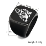 Catholic Jesus Ring Picture Christ Titanium Steel Square Glossy Stainless Steel Christian Rings Gold Black Ring Wholesale - Image 6