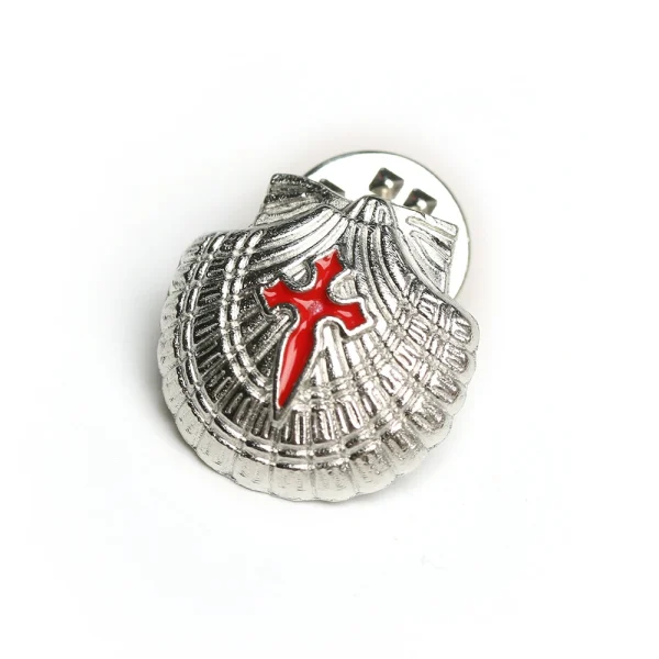 Colorful Santiago De Compostela the Pilgrim’s Way Brooch Metal Church Clothing Accessories with Engraved Jewelry W