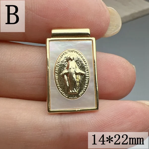 Women’s Retro Religious Portrait Pendant 18K Gold DIY Jewelry Accessories Hot-Selling Cross-Border Necklace Pendan