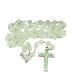 Mecrt Catholic Rosary Crucifix Luminous Christian Cross Necklace In-Stock 59 Fluorescent Color Fashion Beaded Necklace - Image 5