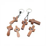 American Style Walnut Wood Handheld Thumb Cross for Easter Church Manufacturer - Image 2